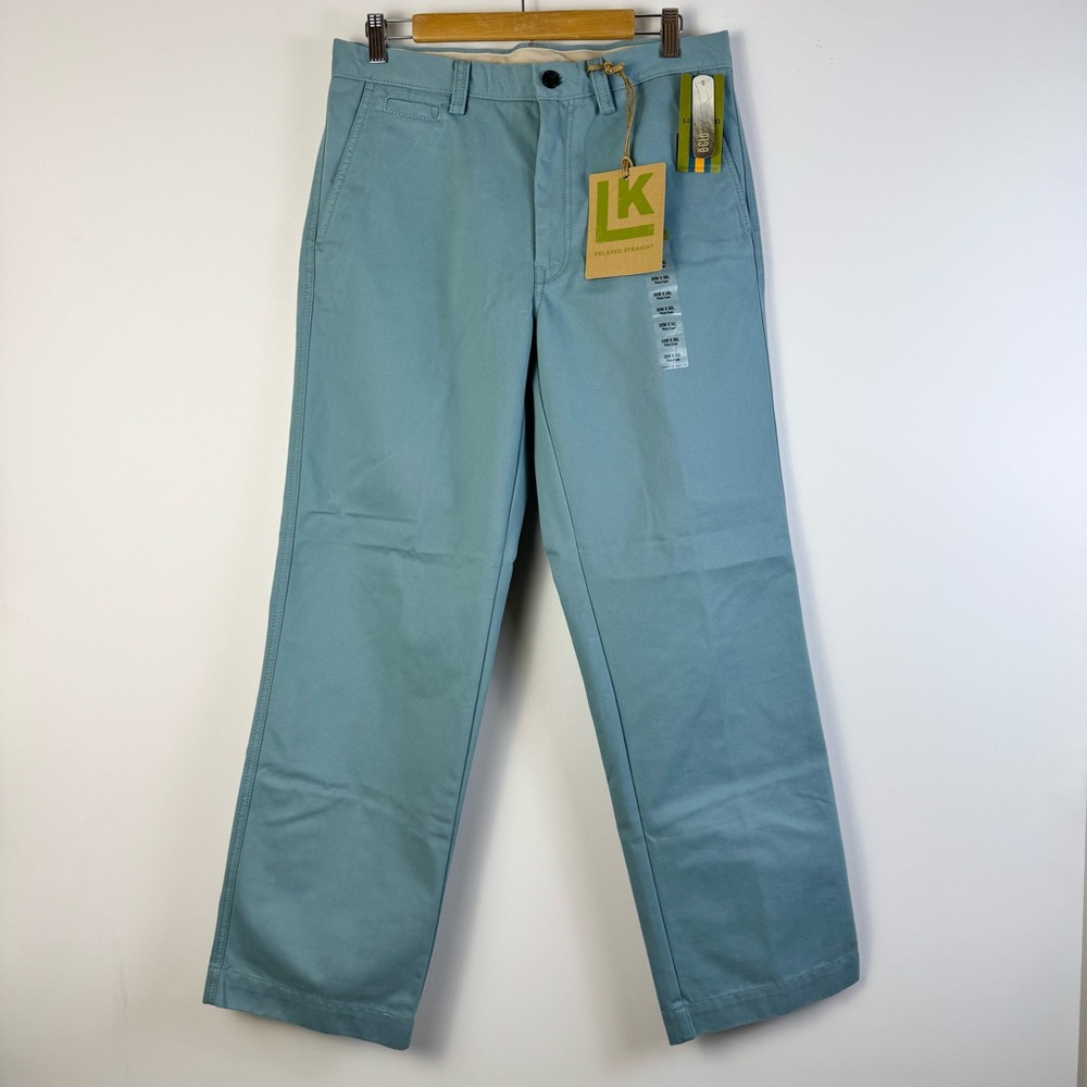 Life Khaki Relaxed Relax Straight Leg Pants Turquoise 32 x 30 Blue Preppy New